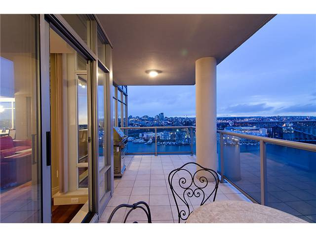 Balcony and outlook at 1602–1515 Homer Mews, Vancouver