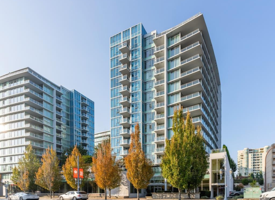 2020 building exterior supplied for 1507–7373 Westminster Highway, Richmond; 2016 transaction