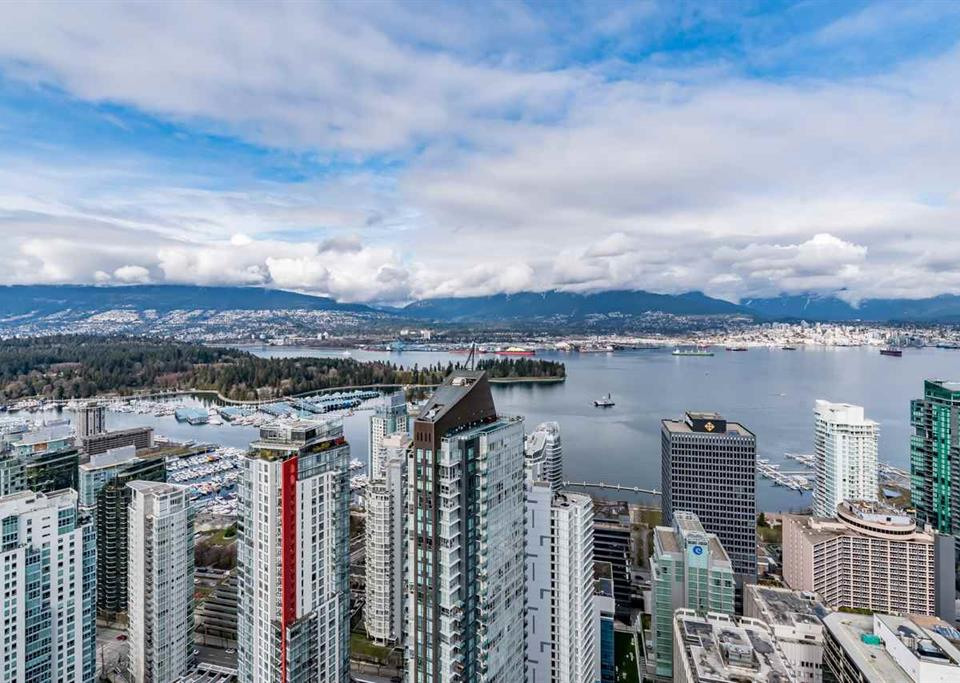 Original listing view photographed from 5306–1151 W Georgia Street, Vancouver